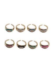 Fashion Pink Gold-plated Copper Eye Open Ring
