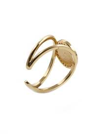Fashion Gold Bronze And Diamond Maria Open Ring