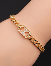 Fashion Gold Copper Plated Real Gold Geometric Chain Bracelet