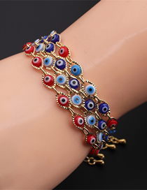Fashion Blue Copper-plated Real Gold Dripping Eye Bracelet