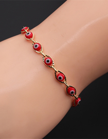 Fashion Color Copper Plated Real Gold Dripping Eye Bracelet