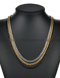 Fashion Steel Color 7.5mm*60cm Stainless Steel Flat Chain Necklace