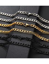 Fashion Steel Color 5.0mm*55cm Stainless Steel Flat Chain Necklace
