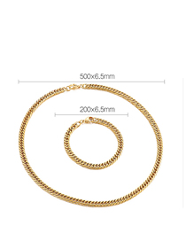 Fashion Steel Color Necklace 76cm=kn119044-z Titanium Steel Cuban Chain Necklace