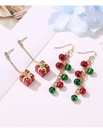 Fashion Tassel Bell Ear Hook Christmas Snowflake Ribbon Bell Tassel Earrings