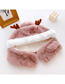 Fashion Light Coffee Hat Children's Gloves And Scarf One-piece Warm Plush Ear Protection Cap
