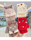 Fashion Cartoon Bear Paw-navy [recommended 4-12 Years Old] Children's Plush Bunny Bear Paw Antlers Five-finger Gloves