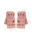 Fashion Antlers-pink [recommended 4-12 Years Old] Children's Plush Bunny Bear Paw Antlers Five-finger Gloves