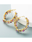 Fashion Pastel Alloy C-shaped Earrings With Rhinestones
