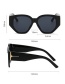 Fashion Black Large Frame Irregular Wide-leg Sunglasses