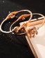 Fashion Rose Gold-3 Titanium Steel Irregular Pendant Bracelet