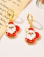 Fashion Red Alloy Dripping Christmas Earrings