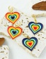 Fashion Blue Alloy Oil Drop Love Rainbow Stud Earrings