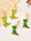 Fashion Green Alloy Oil Drip Dinosaur Earrings