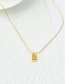 Fashion Gold Titanium Steel Square Pendant Necklace