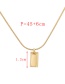 Fashion Gold Titanium Steel Square Pendant Necklace