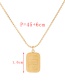 Fashion Gold Titanium Letter Square Necklace