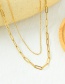 Fashion Gold Titanium Steel Double Chain Necklace