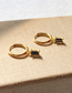 Fashion Green Gold Alloy Inlaid Square Diamond Geometric Earrings