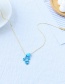 Fashion Blue Copper Drip Oil Girl Love Necklace