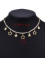 Fashion Gold Copper Inlaid Zirconium Five-pointed Star Necklace