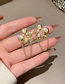 Fashion Gold Alloy Diamond Flower Tassel Stud Earrings