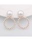Fashion Gold Large And Small Pearl Geometric Stud Earrings