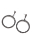 Fashion Silver Large Circle Earrings With Micro Diamonds