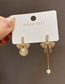 Fashion Gold Alloy Bow Pearl Earrings