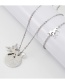 Fashion Suit Stainless Steel Unicorn Letter Medal Necklace And Bracelet Set
