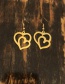 Fashion Golden-peach Heart Titanium Steel Love Letter Cross Earrings