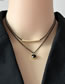 Fashion Black Alloy Diamond Double Necklace