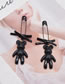 Fashion Black Metal Bear Pin Earrings