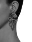 Fashion Silver Metallic Rose Serpentine Tassel Earrings