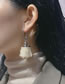 Fashion Silver Metal Pearl Tassel Earrings