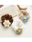 Fashion Bean Paste Powder Plush Flower Woolen Flower Pleated Hair Circle