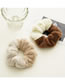 Fashion Light Gray + Khaki Plush Two-color Stitching Rabbit Fur Pleated Hair Circle
