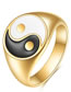 Fashion Gold Stainless Steel Tai Chi Round Ring