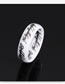 Fashion White Ceramic Rune Print Ring Set