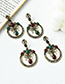 Fashion Green Alloy Geometric Ring Hanging Bead Earrings