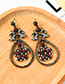 Fashion Red Alloy Diamond Flower Geometric Earrings