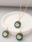Fashion Gold Alloy Dripping Santa Claus Earrings Necklace Set