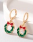Fashion Gold Alloy Drop Oil Christmas Wreath Earrings