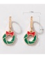 Fashion Gold Alloy Drop Oil Christmas Wreath Earrings