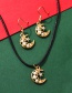 Fashion Color Alloy Dripping Christmas Fawn Earrings Necklace Set