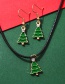 Fashion Color Alloy Drip Oil Santa Claus Earrings Necklace Set