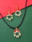 Fashion Color Alloy Drip Oil Santa Claus Earrings Necklace Set