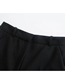 Fashion Black Micro-pleated Straight-leg Trousers