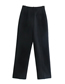 Fashion Black Micro-pleated Straight-leg Trousers