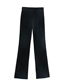 Fashion Coffee Color Velvet Flared Straight-leg Trousers